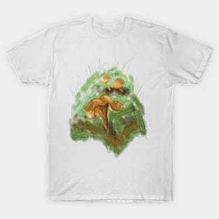 Forest Mushroom Illustration T-Shirt